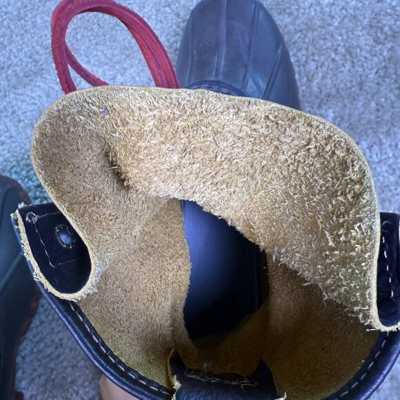 LL Bean Women's 8" Bison Leather Lace Up Unlined Duck Boot Red Sole Size 8 - Picture 13 of 13